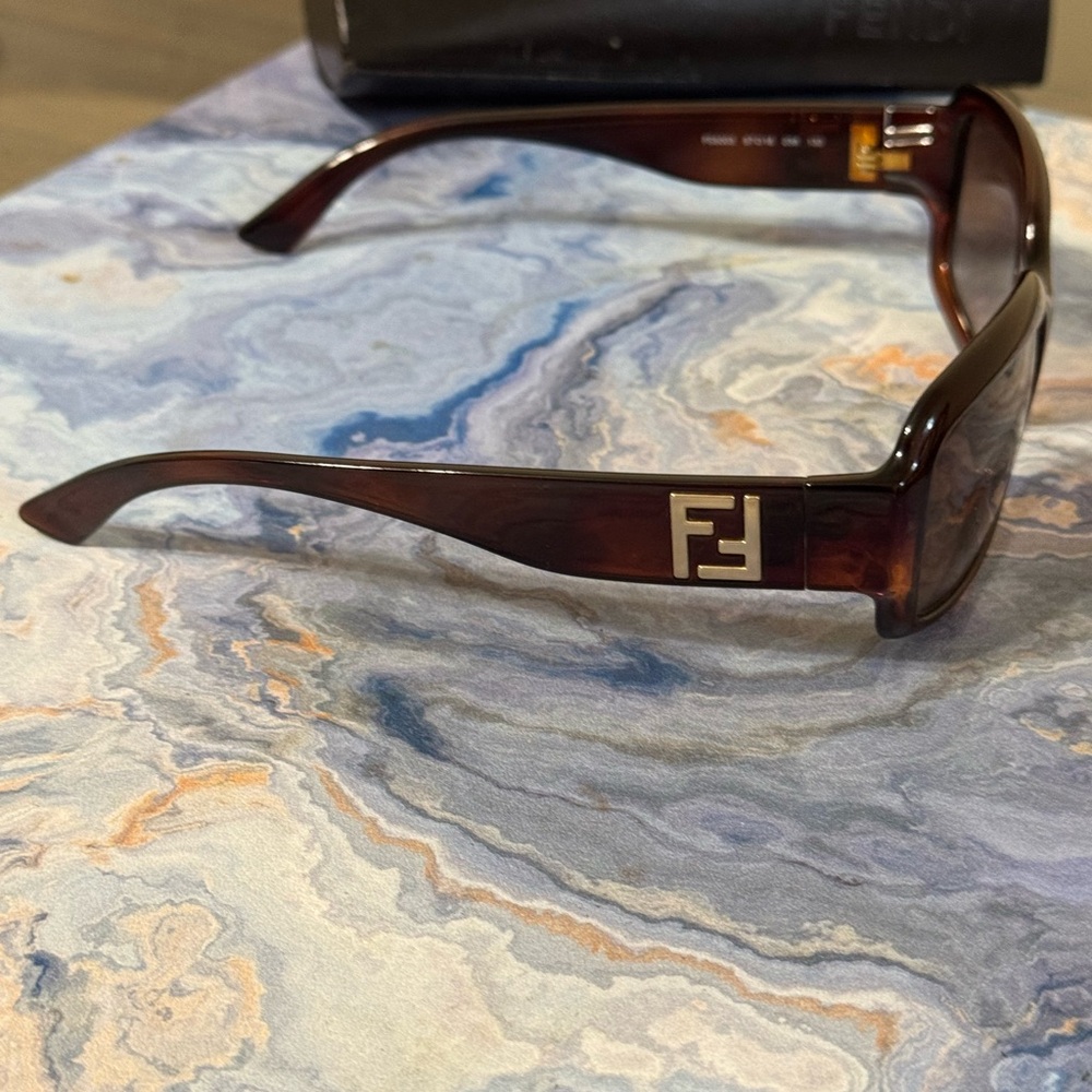 Fendi Tortoise Shell Sunglasses with Logo